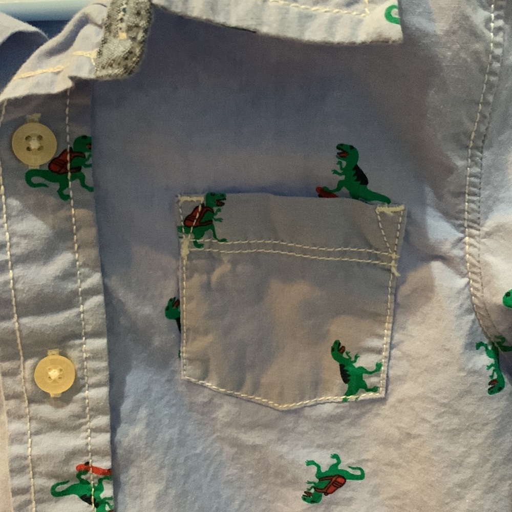 OSHKOSH Bgosh Boys Button Down Dinosaur Size: 5T - Picture 4 of 6